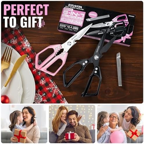2PC 5-in-1 Kitchen Scissors Set, Multifunctional Shears