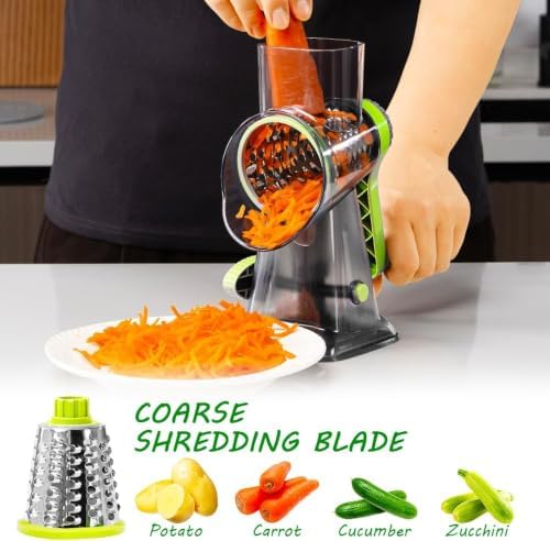 Cheese Grater with Handle,Multifunctional Rotary Cheese Grater