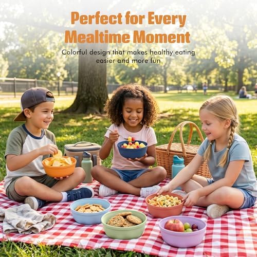 MASTERCOOK Plastic Bowls Set of 12 – 15oz Multipurpose Deep Plates Salad and Pasta Bowls Ideal for Home, Kids, Parties – Stackable Bowl for Kitchen – Non-BPA and Food Grade – Cute Colors