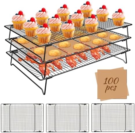 Cooling Racks for Cooking and Baking, 3-Tier 17" x 11" Stackable