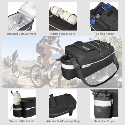 RAYMACE Bike Rear Rack Bag, Bike Trunk Cooler Bag