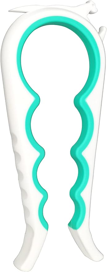 Otstar Jar Opener Bottle Opener and Can Opener for Weak hands, Seniors with Arthritis and Anyone with Low Strength, Mutil Jar Opener Get Lids Off Easily (White and Cyan)