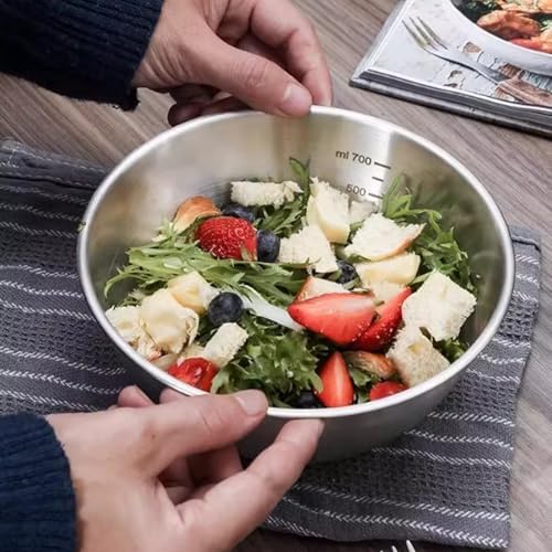 4 Pack Stainless Steel Mixing Bowl Set, Microwave and Dishwasher Safe,Ideal for Baking, Prepping, Cooking and Serving Food
