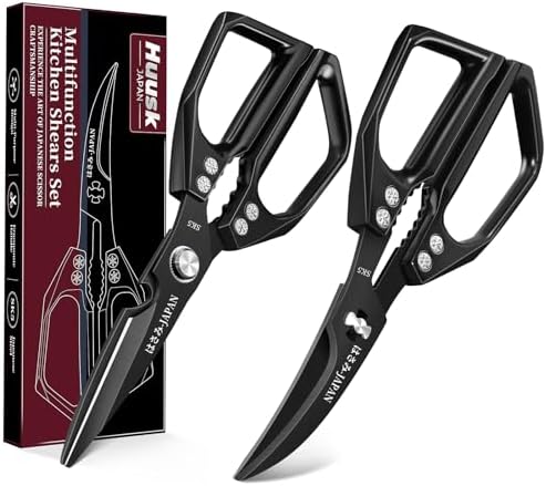 Huusk Kitchen Scissors for Food, Sharp Seafood & Kitchen Shears Set