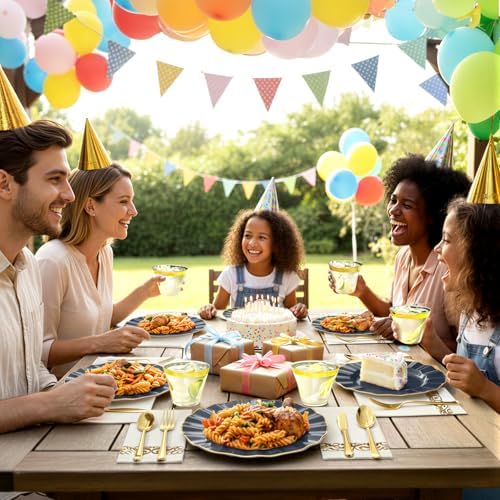Glowserve 175 Piece Disposable Plastic Plates Dinnerware Set for 25 Guests