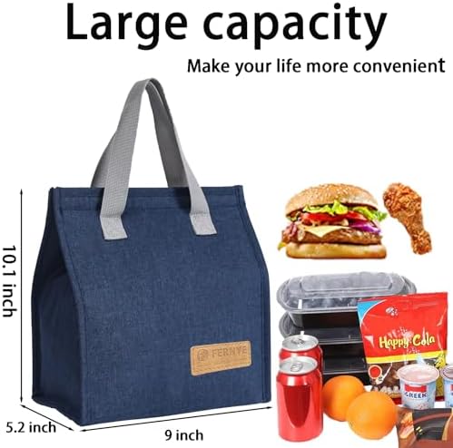 Lunch Bag for Women/Men,Waterproof Reusable Portable Lunch Tote,Lunch Box Bag.Thermal Cooler Bag Ideal for Work/Party/l/Travel/Picnic (Light Blue)