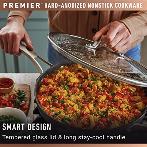 Calphalon Premier Hard-Anodized Nonstick Sauce Pan with Lid, 3.5 Quart