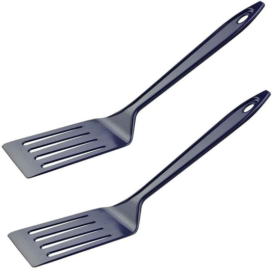 Hutzler 11-inch LOPOL Reinforced Nylon Slotted Spatula Turner, Set of 2 (Blue)