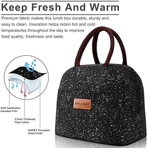 BALORAY Lunch Bag for Women Men Adult Lunch Box (Black Starry), M