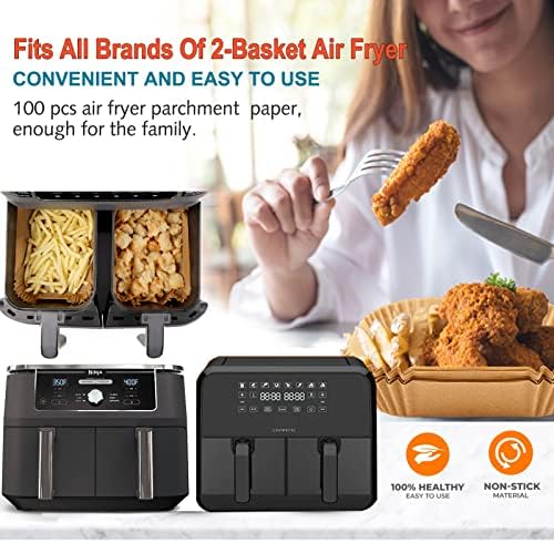 Air Fryer Liner Rectangular for Ninja Foodi Dual Basket 8QT 10QT