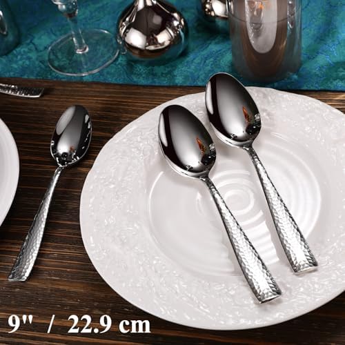 KEAWELL Premium Louis Hammered Serving Spoons (Serving Spoons, Set of 4)