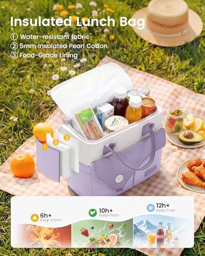 LOVEVOOK Lunch Box for Women,Large Insulated Leakproof Lunch Bag for Work