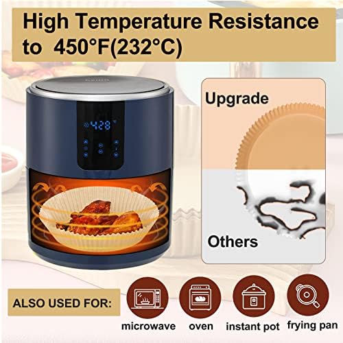 Large Air Fryer Liners Disposable Round, 10 Inch Parchment Liners