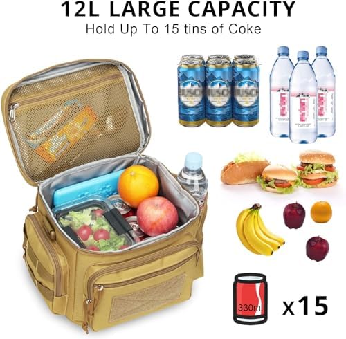 Lunch Box for Men, 12L Leakproof Tactical Lunch Bag Large Cooler for work