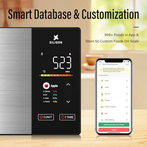 EILISON Smart Kitchen Scale,TFT Display Food Scale,Nutrition Calculator