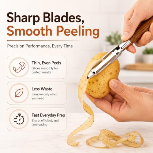 Vegetable Peeler Set, Stainless Steel Y and Straight Peelers, 2-Piece
