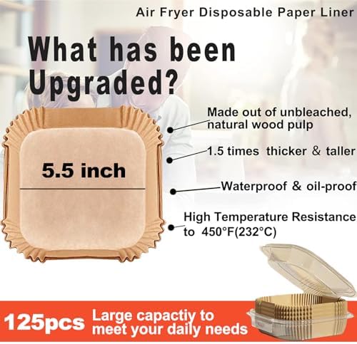 Small Air Fryer Liners, 2 2.1 2.6 3qt Mini Air Fryer Liners