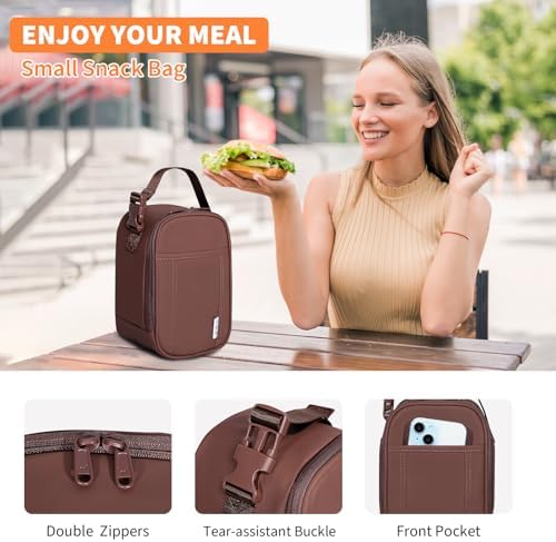 NOL Small Insulated Snack Bag Mini Freezable Cooler Pouch 3L fit 3 Cans | Wide-Mouth 6hours Cool & Warm Lightweight Leakproof Nylon Box for Work Travel Coffee