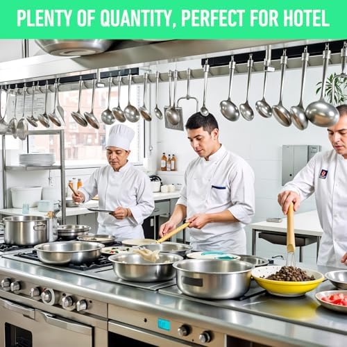 12 Pieces Stainless Steel Soup Ladle Sturdy Soup Ladle with Long Handles Portion Control Serving Spoons for Cooking Soup Sauce Kitchen Home(2 oz)