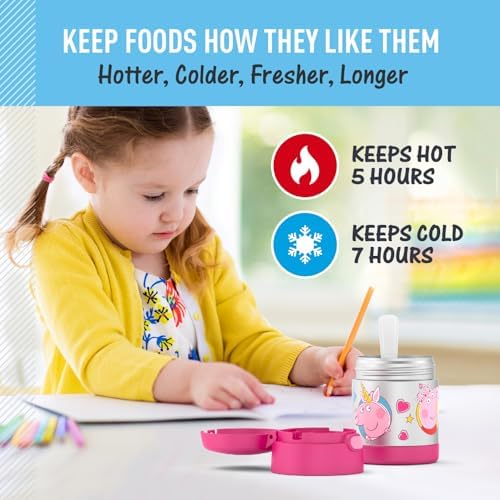 THERMOS FUNTAINER Kids Food Jar with Spoon, 10oz, Peppa Pig