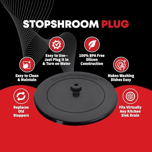 SinkShroom Revolutionary Clog-Free Sink Strainer Basket with Stopper, Stainless Steel