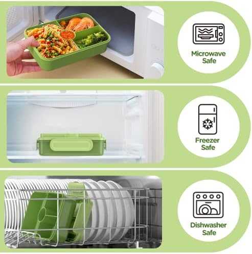 Jelife Bento Box Kids Lunch Box - Leakproof Large Bento-Style Lunchbox