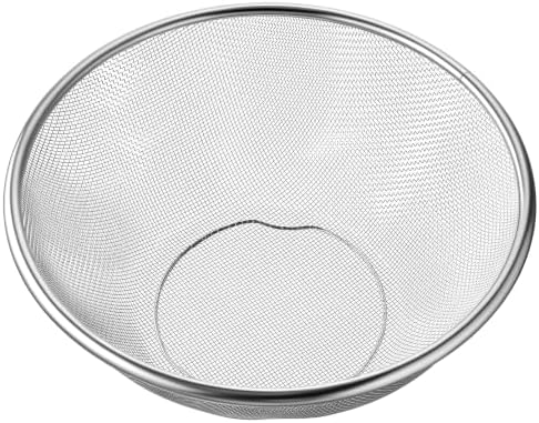 Fine Mesh Strainer, 8.8Inch Stainless Steel Colander Metal Strainer with Resting Base Mesh Strainers Net Basket, Stainless Steel Strainers with Handle for Pasta Spaghetti Vegetables Fruit Pot Draining