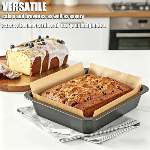 2 PCS Square Nonstick Loaf Pan Set, 8 x 8 Inch