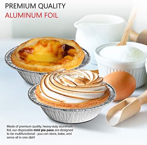 Stock Your Home 3 Inch Aluminum Foil Pie Pans (200 Count) Disposable & Recyclable Mini Pie Pans, Small Pie Tin for Baking, Cafes, and Restaurants, Durable Individual Pie Pan for Fruit Tarts, Quiche