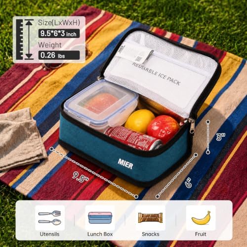 MIER Small Lunch Bag for Kids Compact Insulated Lunch Box, Ocean Depths