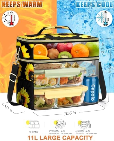 Capolo Lunch Bag for Women Men Insulated Lunch Tote Leakproof Lunchbox Bags