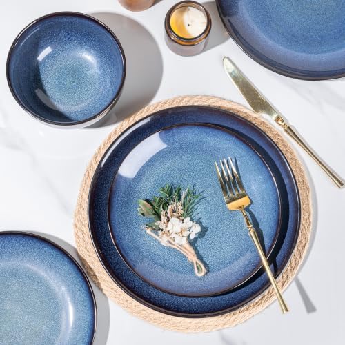 LERATIO Ceramic Dinner Plates Set of 6,10.5 Inch Reactive Glaze Plate Sets