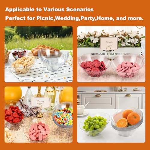 Goodluck 5 Pack Clear Plastic Serving Bowls for Party - 20 OZ