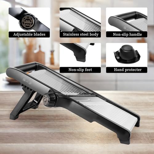 Adjustable Mandoline Slicer 5-in-1 Stainless Steel Vegetable Cutter