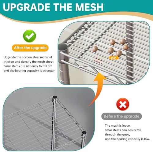 SINGAYE Metal Shelves Wire Shelving Storage Standing Adjustable Shelf Unit