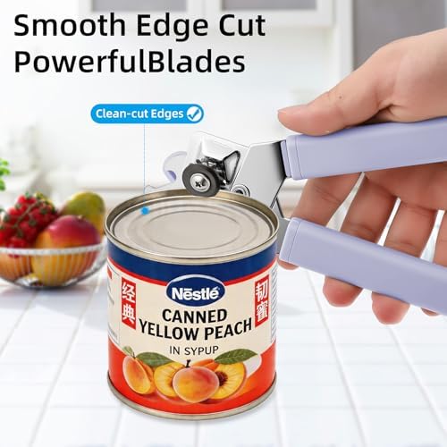 Can Opener Manual, Reinforced Blade, Effortless Knob, Non-Stick (Grape)