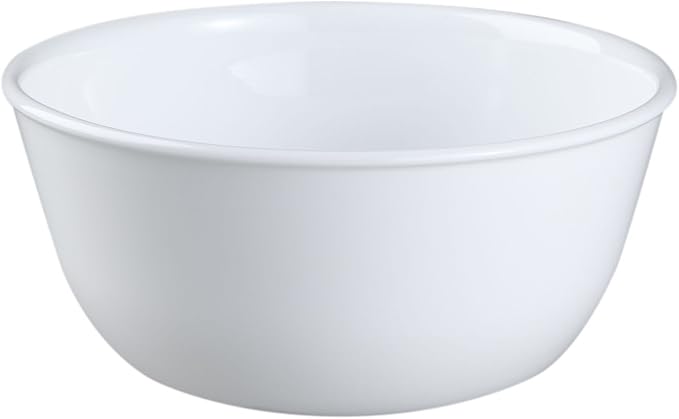Corelle Livingware Set of 3 Winter Frost White 28 oz Vitrelle Glass Soup & Cereal Bowls – Chip-Resistant, Microwave & Dishwasher Safe Everyday Bowls