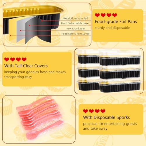 LNYZQUS Mini Loaf Pans with Lids, 6.8oz Cake Tins for Small Bake