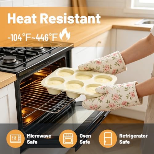 Jumbo Silicone Muffin Pans with Metal Frame- 6 Cup,Perfect for Big Cupcake
