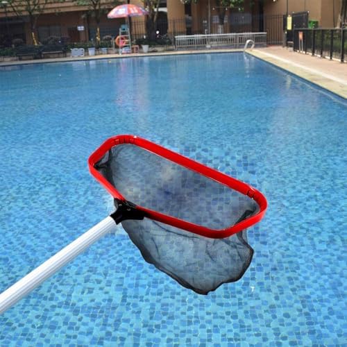Pool Net, Heavy Duty 19.5" Swimming Pool & Spa Skimmer Net, Pool Leaves Cleaning Tool with Strong Reinforced Aluminum Frame Handle, Deep Net Bag Easy to Clean Bugs, Debris, Leaves