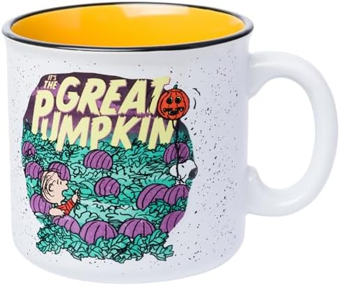 Silver Buffalo Peanuts Great Pumpkin Snoopy Quote, Ceramic Camper Mug, 20oz
