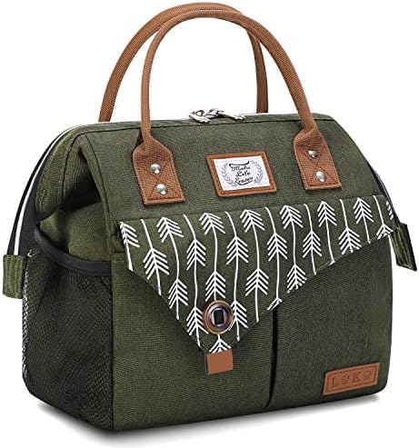 Lekesky Insulated Lunch Bag Portable Lunch Bag for Women-11L, Green