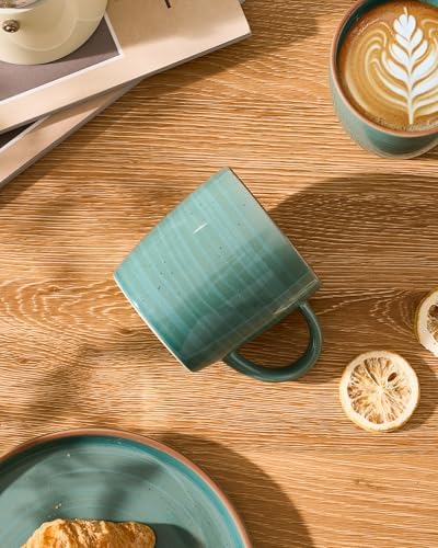 famiware Coffee Mugs Set of 4, Meteor 13 oz Ceramic Mug Cup Set with Handle