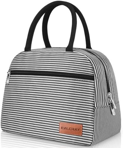 BALORAY Lunch Bag for Women Men Adult Lunch Box (Zipper Stripes), M