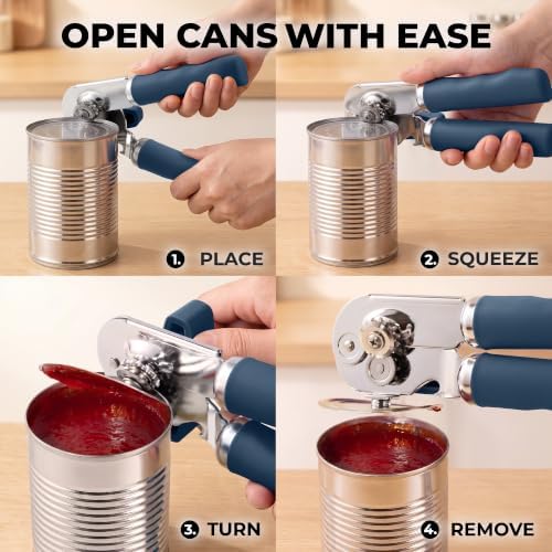 Zulay Kitchen Stainless Steel Swing Open Manual Can Opener Comfortable Grip