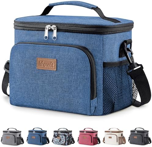Lifewit Reusable Insulated Lunch Bag, Portable Cooler Freezable Soft Lunchbox Leakproof with Adjustable Shoulder Strap for Men Women Adult for Work Picnic or Travel, 9L 12 Can, Dark Blue