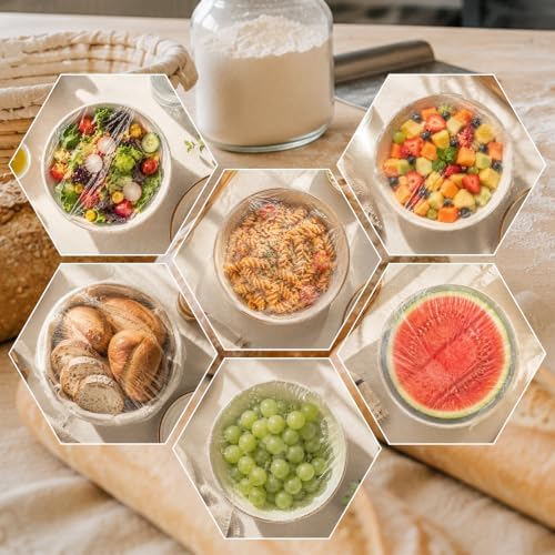 200pcs Bread Proofing Covers for Sourdough, Reusable Elastic Dough Covers for Banneton Baskets and Mixing Bowls, Bread Fermentation Covers to Keep Dough Moist During Rising, Resting and Final Proofing