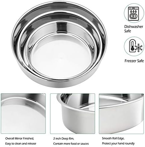 P&P CHEF Cake Pan Set of 3, 8" + 9.5" + 11" Round Baking Layer Cake Pan Tin