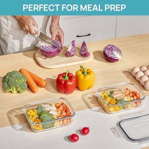 Vtopmart 2 Pack 35oz Glass Meal Prep Containers with Lids