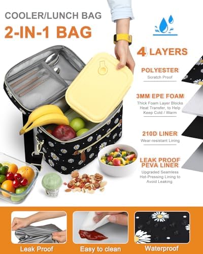 Capolo Lunch Bag for Women Men Insulated Lunch Tote Leakproof Lunchbox Bags